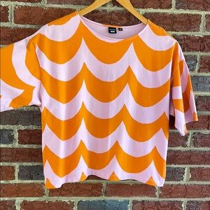 Marimekko x Uniqlo Vibrant Orange and Pink T Shirt